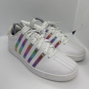 K-Swiss Court Pro II CMF sneakers with a white and pastel rainbow Women’s Size 9